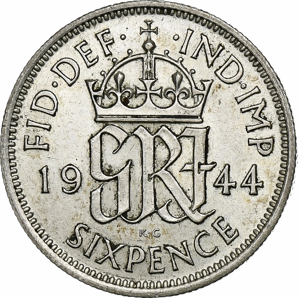 Gran Bretagna, George VI, 6 Pence, 1944, Argento, SPL-, KM:852