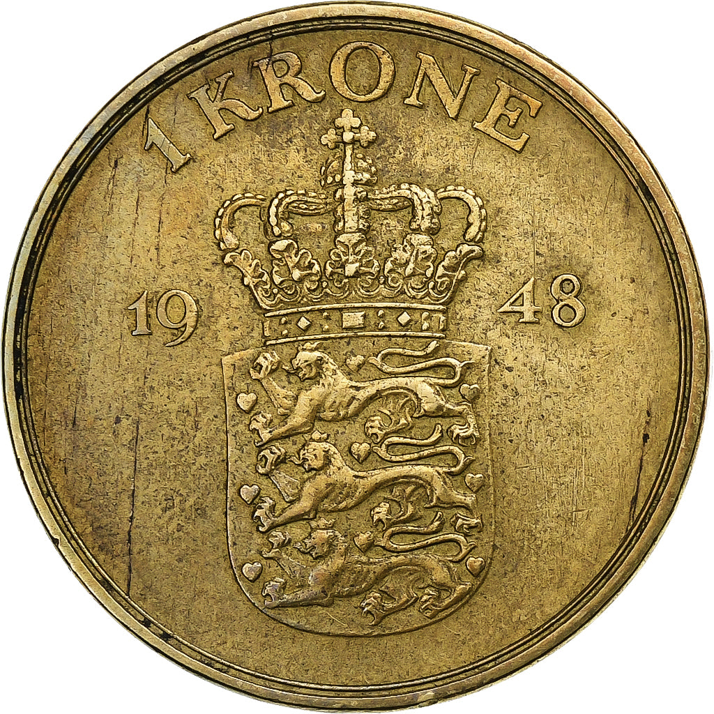Dinamarca, Frederik IX, Krone, 1948, Copenhagen, Alumínio-Bronze, EF(40-45)