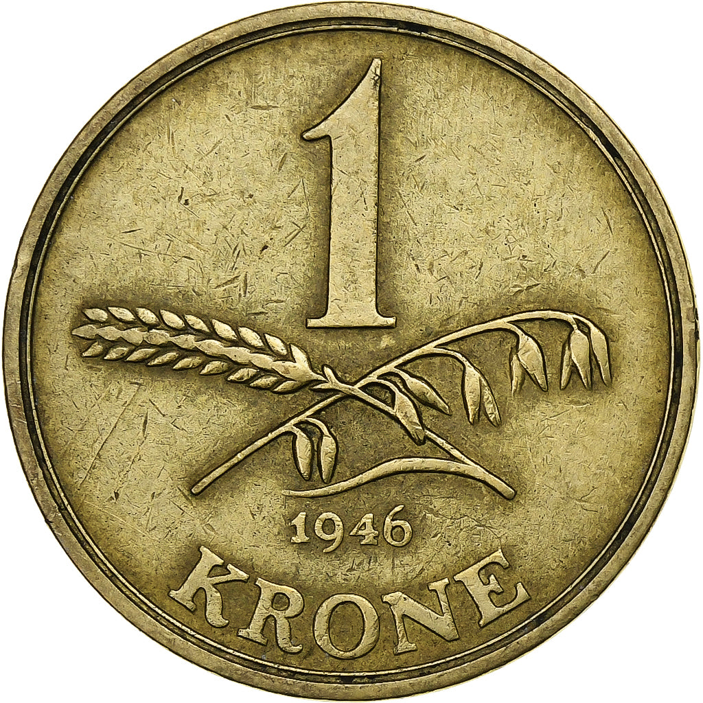 Danemark, Christian X, Krone, 1946, Copenhagen, Bronze-Aluminium, TTB, KM:835