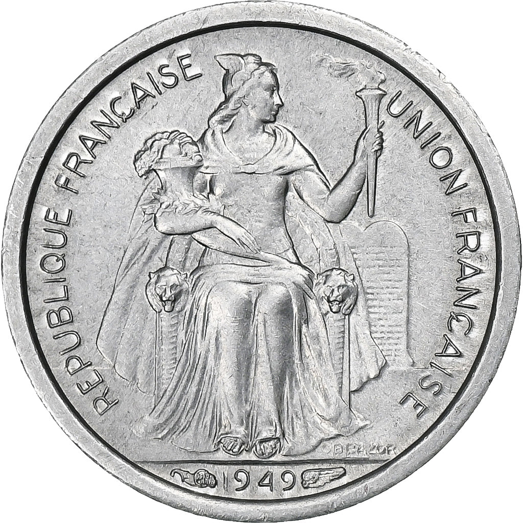 Neukaledonien, 50 Centimes, 1949, Paris, Aluminium, VZ, Lecompte:33, KM:1