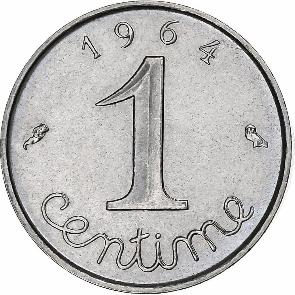 Frankreich, Centime, Épi, 1964, Paris, Stainless Steel, VZ, Gadoury:91, KM:928