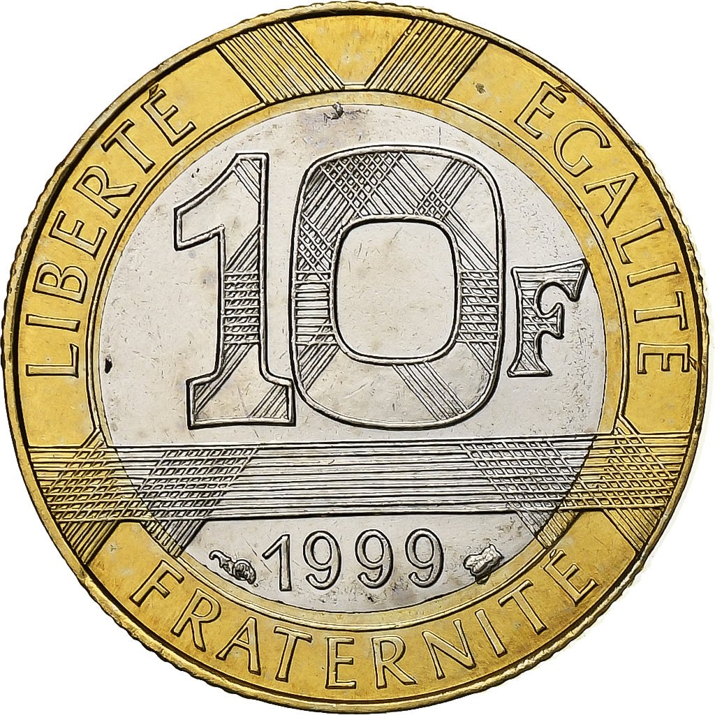 Frankreich, 10 Francs, Génie, 1999, Paris, BU, Aluminum-Bronze, STGL