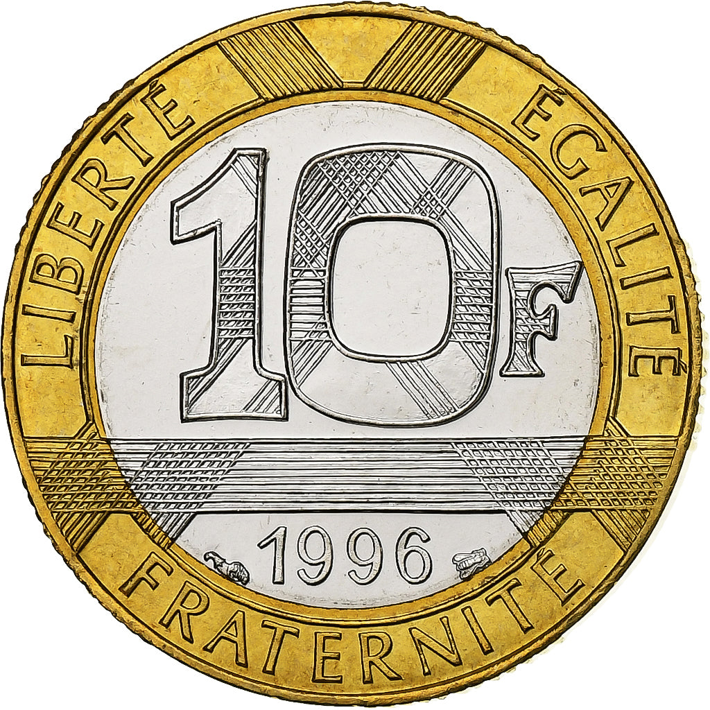 France, 10 Francs, Génie, 1996, Paris, BU, Aluminum-Bronze, MS(65-70)