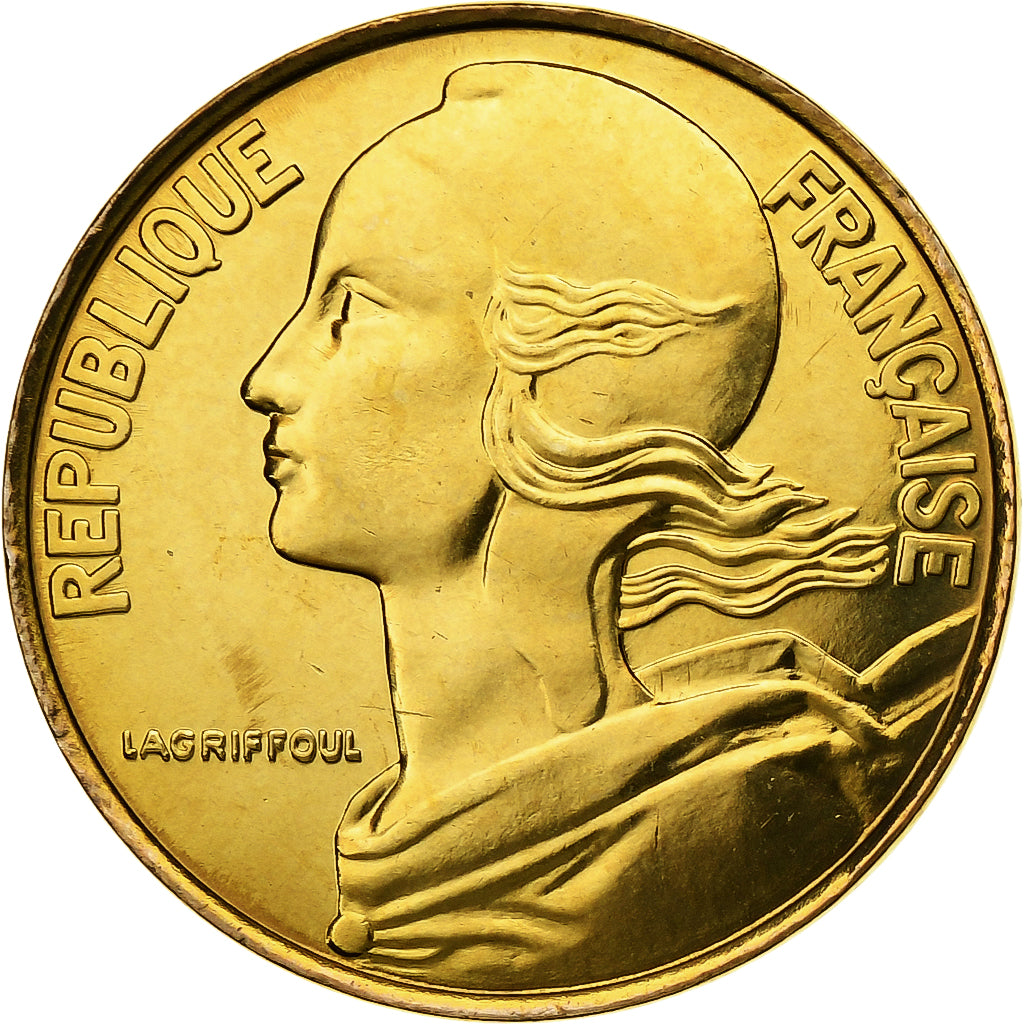 France, 20 Centimes, Marianne, 1995, Paris, BU, Bronze-Aluminium, FDC