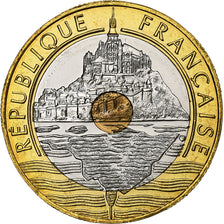 França, 20 Francs, Mont Saint Michel, 1995, Paris, BU, Trimetálico, MS(65-70)