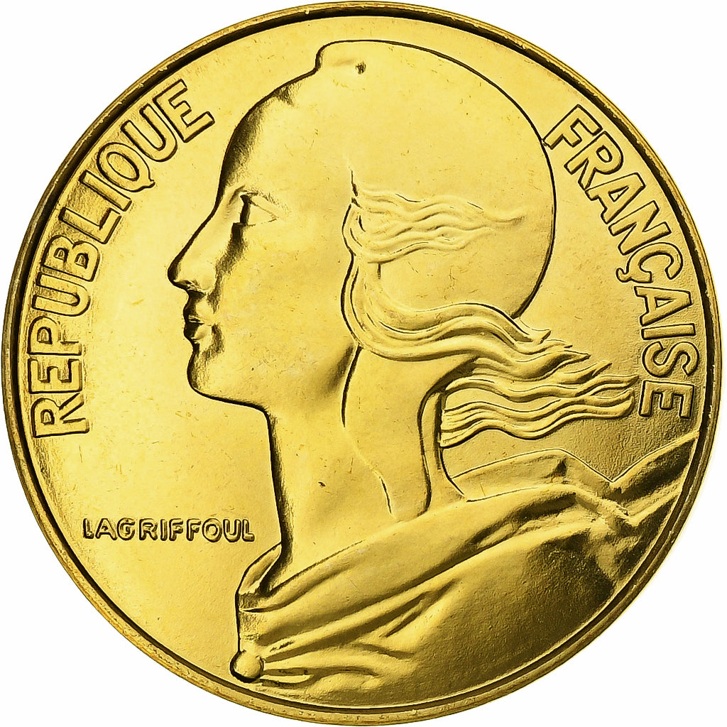 Francia, 20 Centimes, Marianne, 1997, Paris, BU, Alluminio-bronzo, FDC