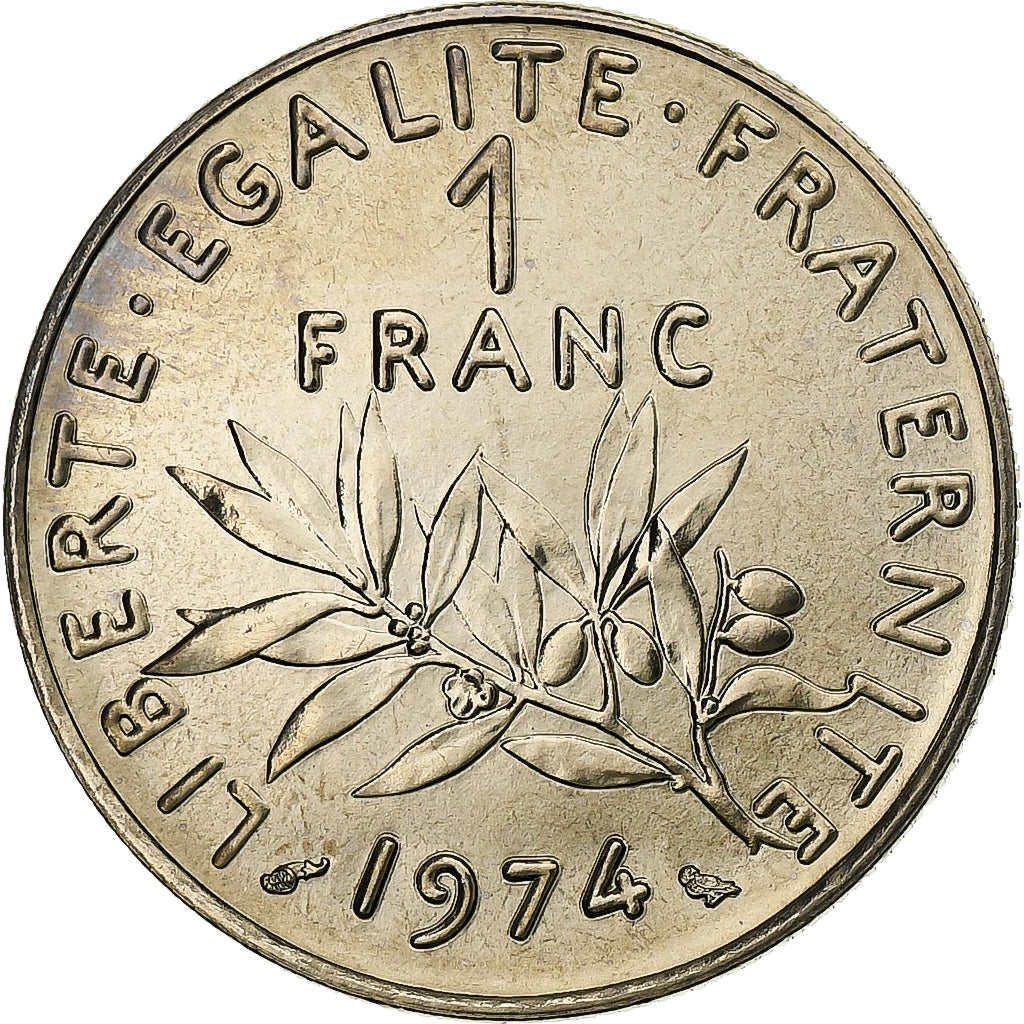 Francja, Franc, Semeuse, 1974, Paris, Sowa, Nikiel, MS(65-70), Gadoury:474