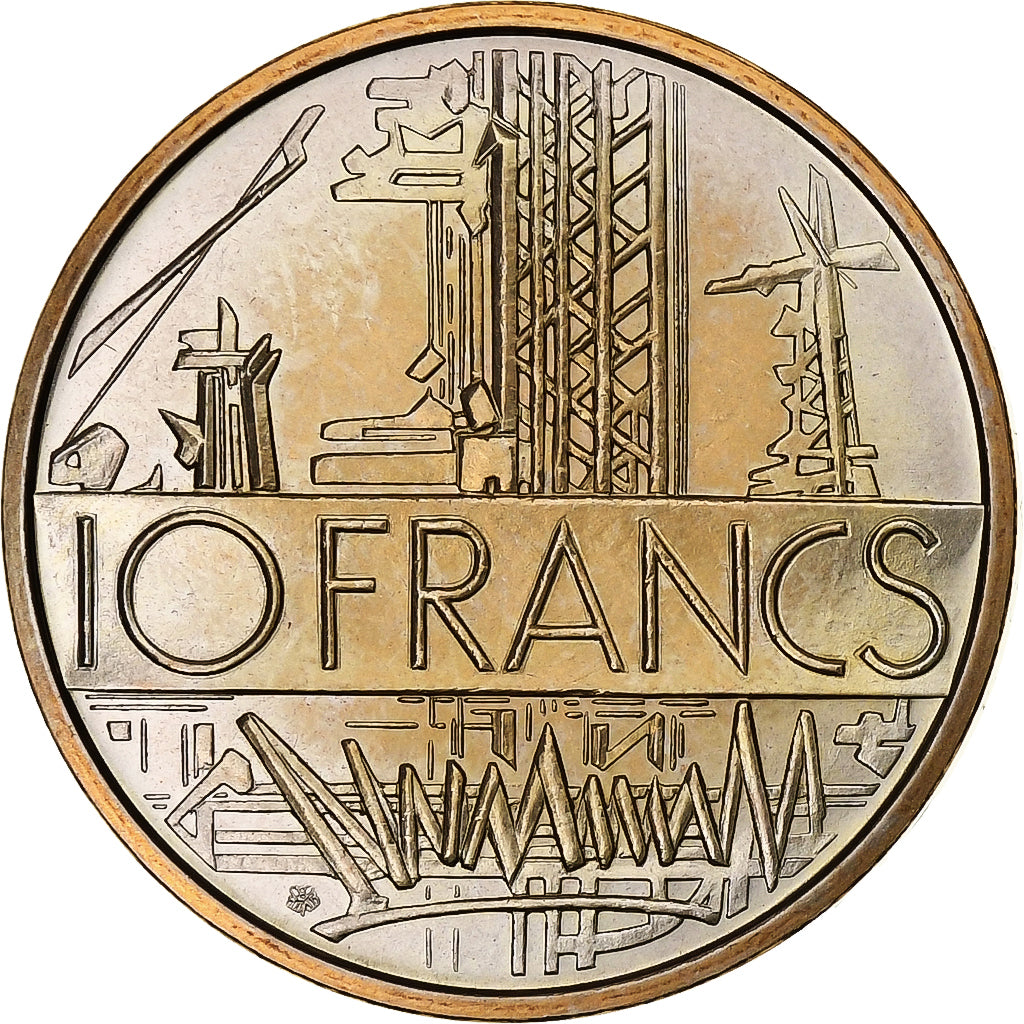 France, 10 Francs, Mathieu, 1974, Paris, Tranche B, Nickel-brass, MS(65-70)