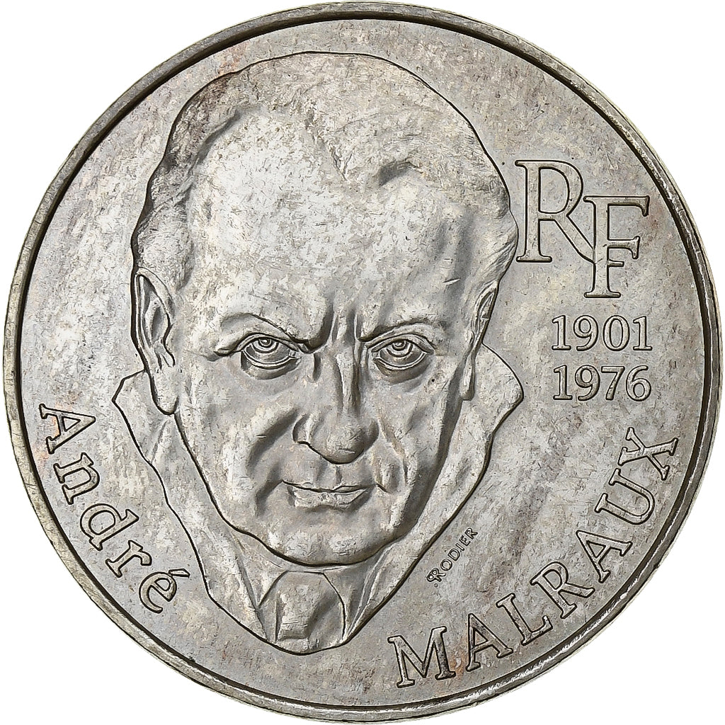France, 100 Francs, André Malraux, 1997, Paris, Silver, AU(50-53), Gadoury:954