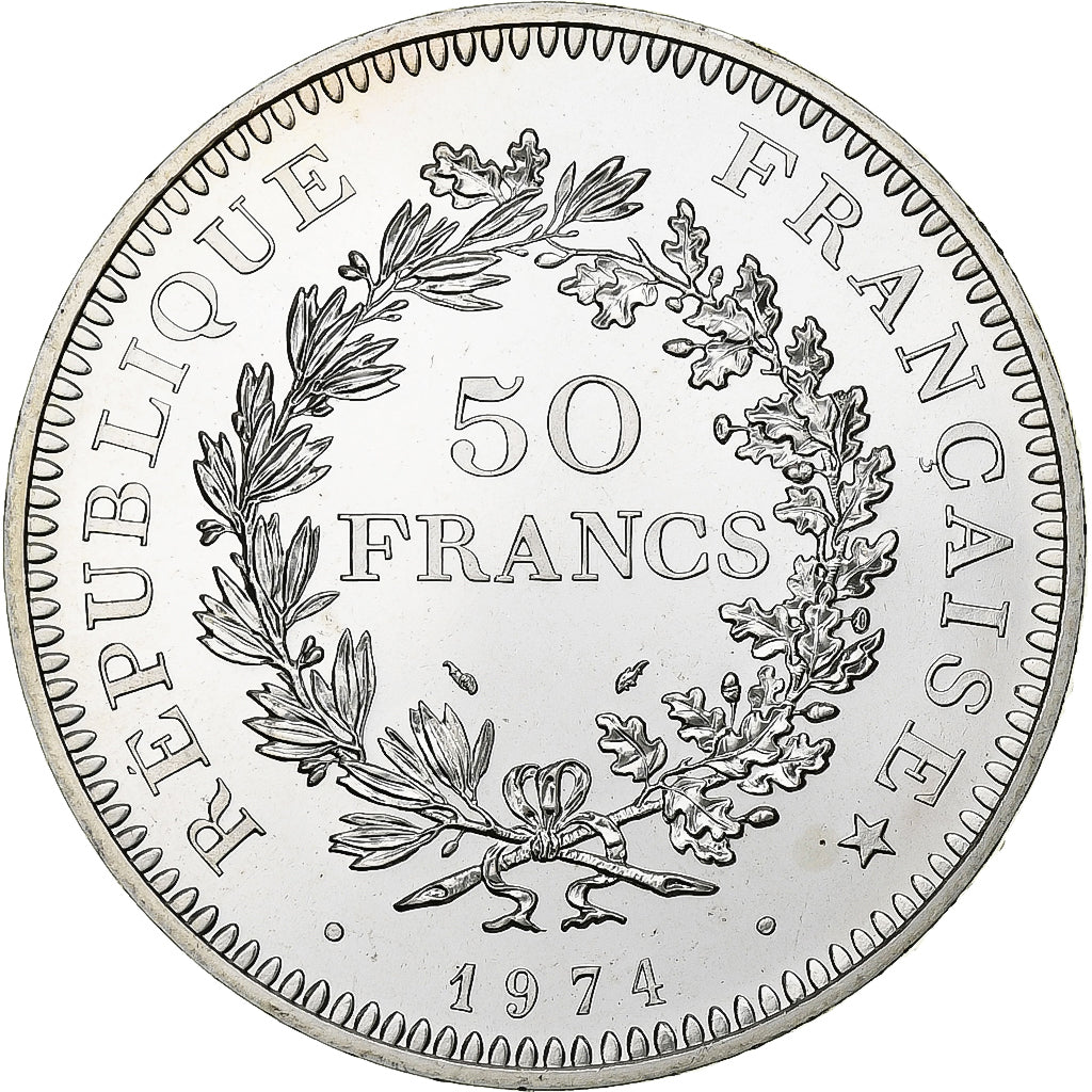 Frankrijk, 50 Francs, Hercule, 1974, Paris, Zilver, UNC-, Gadoury:882, KM:941.1