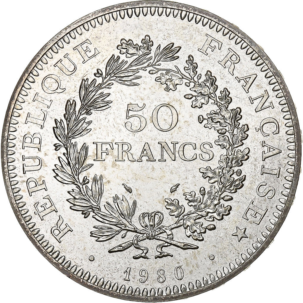 Francia, 50 Francs, Hercule, 1980, Paris, Argento, SPL, Gadoury:882, KM:941.1
