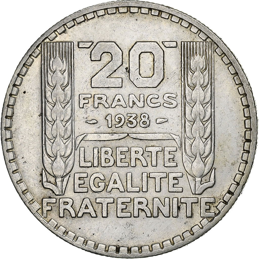 France, 20 Francs, Turin, 1938, Paris, Argent, TTB+, Gadoury:852, KM:879