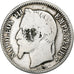 França, Napoleon III, Franc, 1868, Paris, Prata, F(12-15), Gadoury:463
