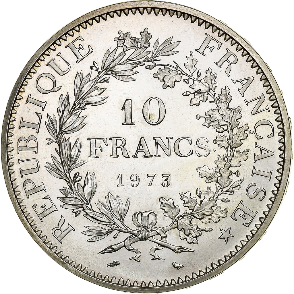 France, 10 Francs, Hercule, 1973, Paris, Silver, MS(65-70), Gadoury:813, KM:932