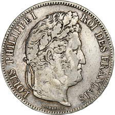 France, 5 Francs, Louis-Philippe, 1833, Paris, Silver, VF(30-35), Gadoury:678