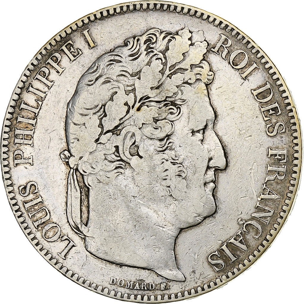 Francia, 5 Francs, Louis-Philippe, 1843, Lille, Argento, MB+, Gadoury:678