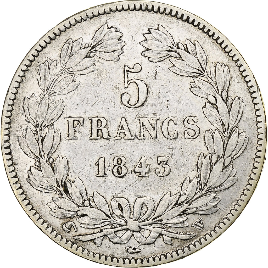 Francia, 5 Francs, Louis-Philippe, 1843, Lille, Argento, MB+, Gadoury:678