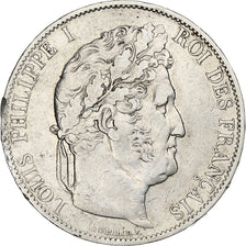 France, 5 Francs, Louis-Philippe, 1844, Lille, Silver, EF(40-45), Gadoury:678a