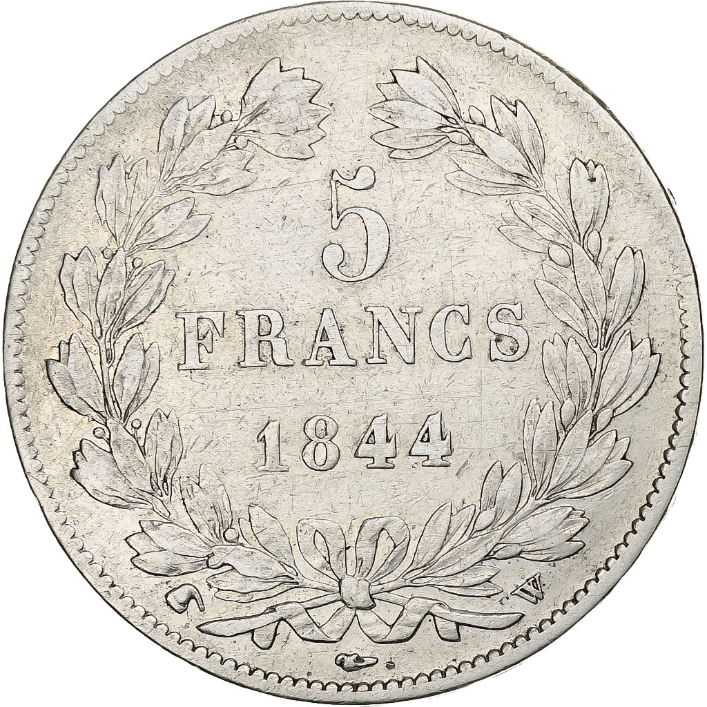 France, 5 Francs, Louis-Philippe, 1844, Lille, Silver, EF(40-45), Gadoury:678a