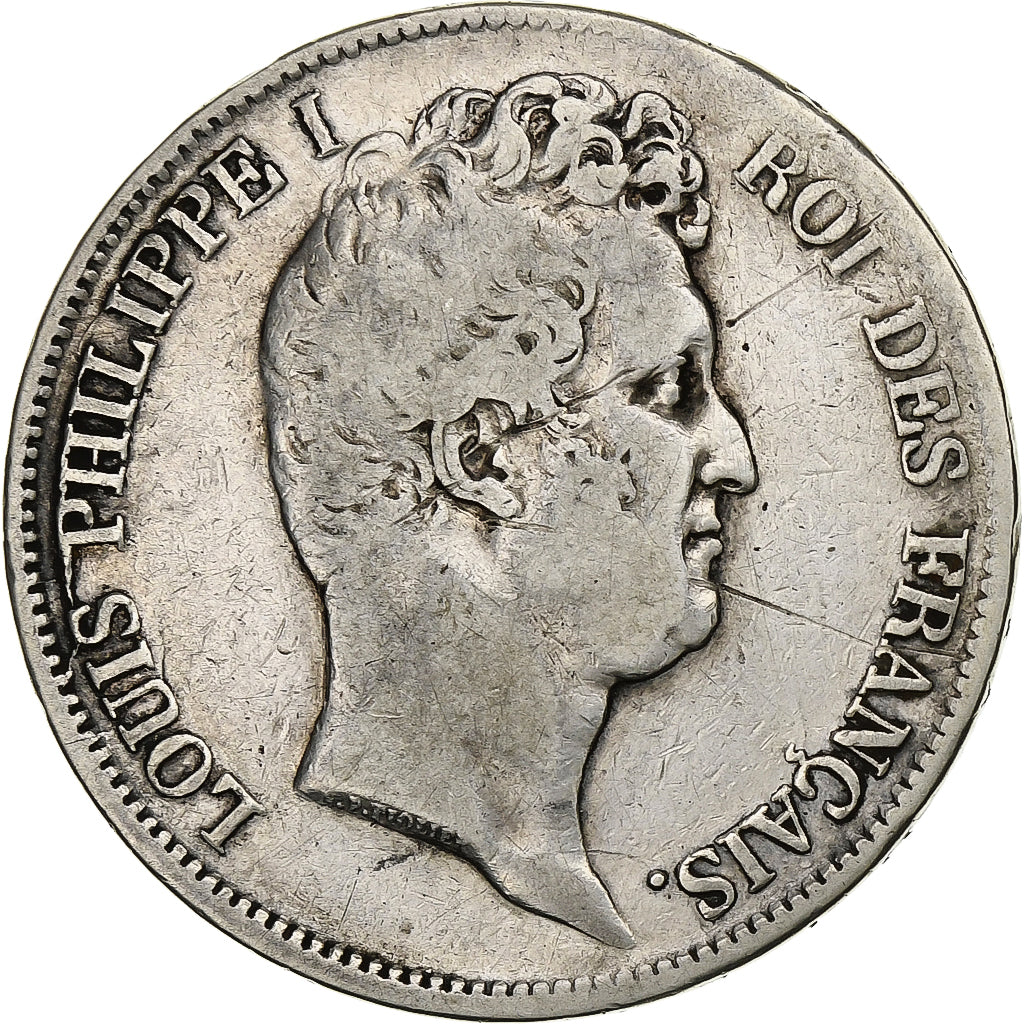 France, 5 Francs, Louis-Philippe, 1831, Marseilles, Silver, VF(20-25)