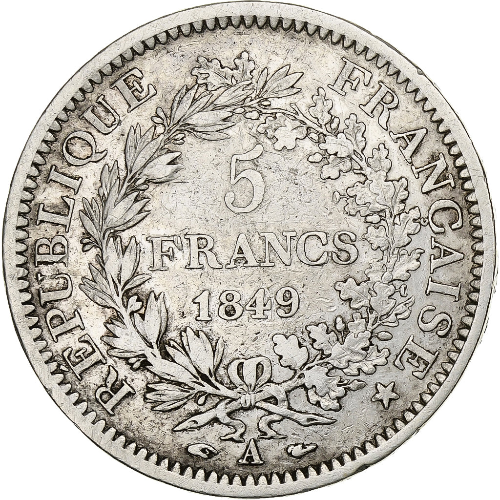 France, 5 Francs, Hercule, 1849, Paris, Silver, VF(30-35), Gadoury:683, KM:756.1