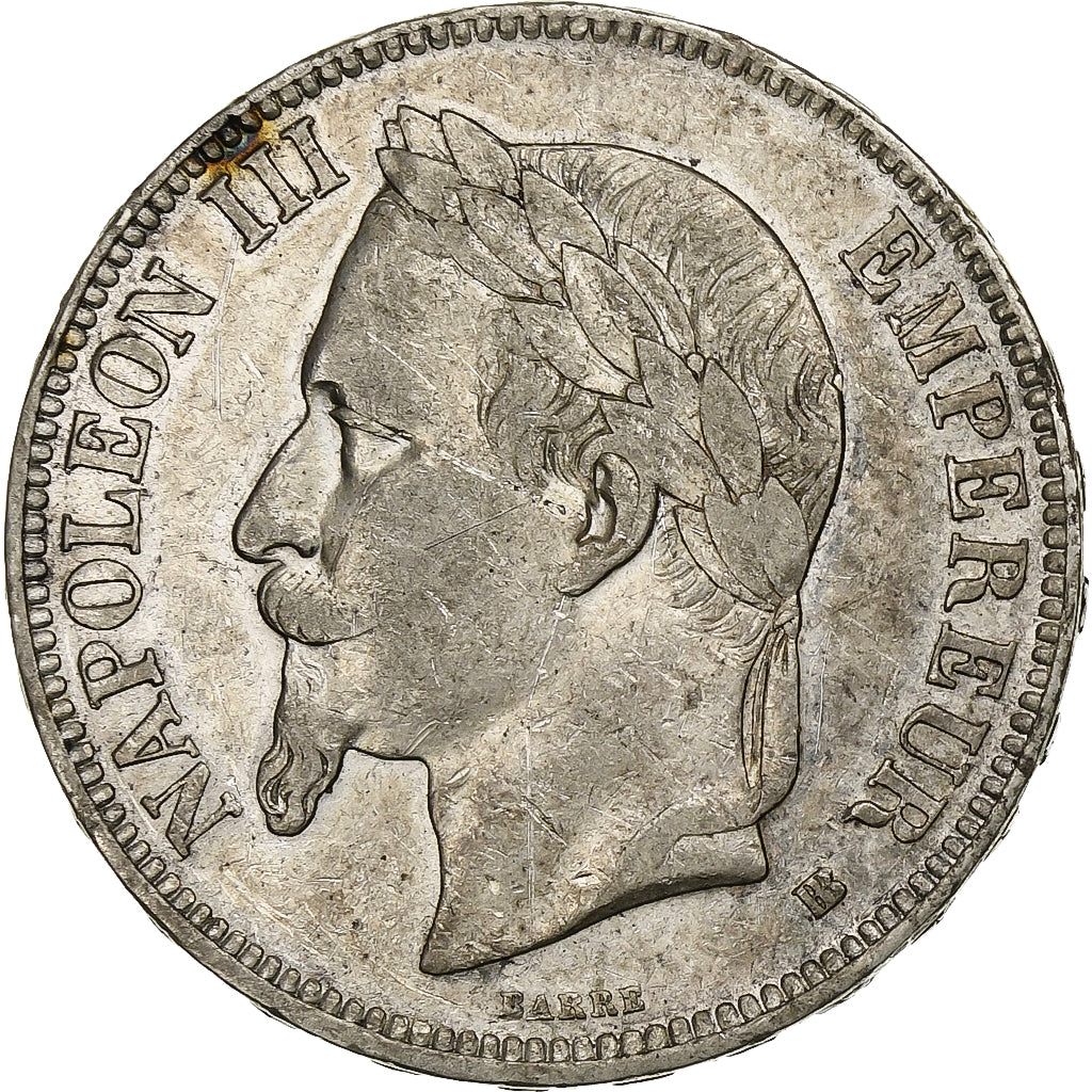 France, Napoleon III, 5 Francs, 1868, Strasbourg, Silver, EF(40-45)