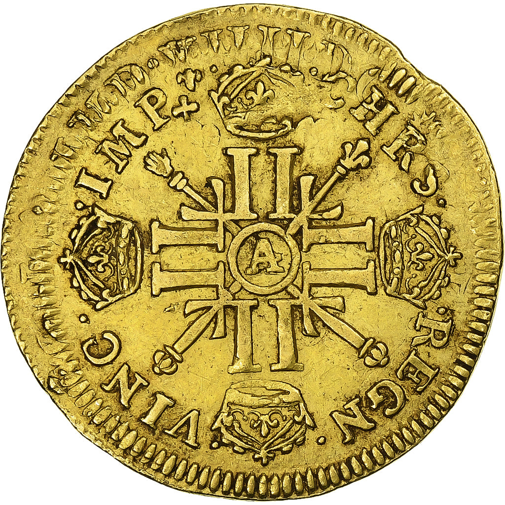 France, Louis XIV, Louis d'Or, Louis d'or aux 8 L et aux insignes, 1702, Paris