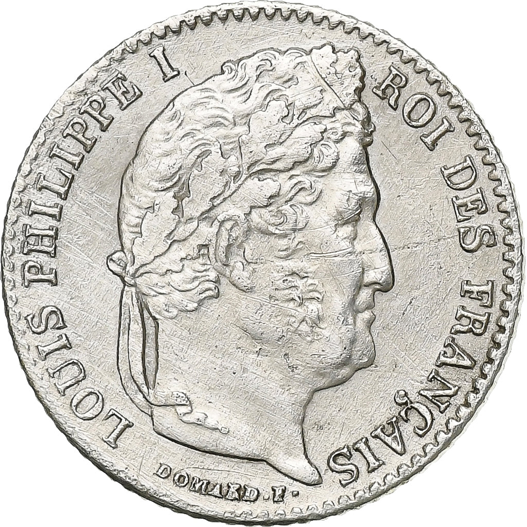 França, Louis-Philippe I, 1/4 Franc, Louis-Philippe, 1839, Paris, Prata