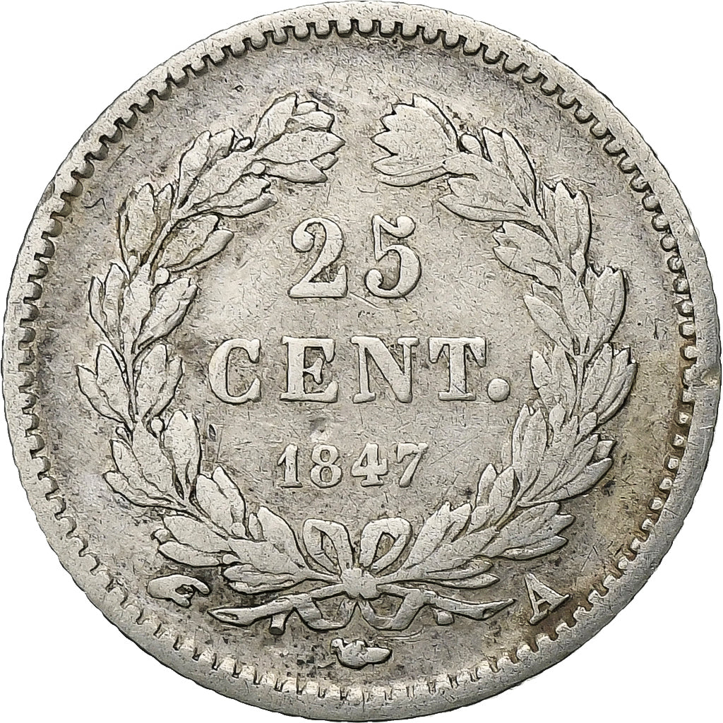 France, Louis-Philippe I, 25 Centimes, 1847, Paris, Silver, VF(30-35)