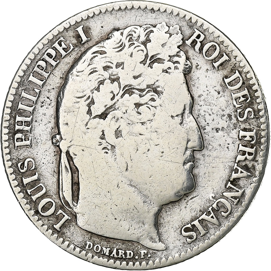 Francja, Louis-Philippe I, Franc, 1844, Paris, Srebro, VF(20-25), Gadoury:453