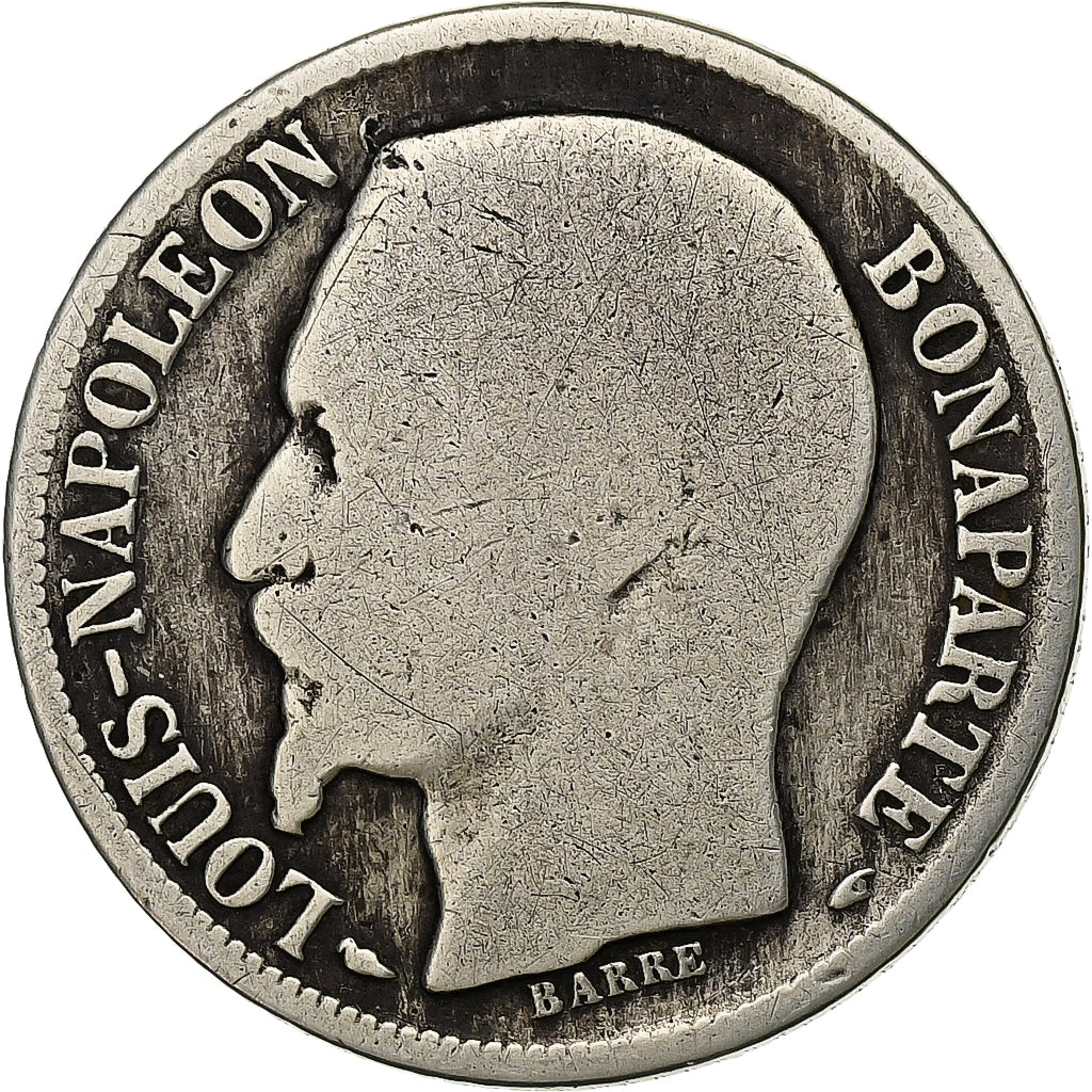 France, Louis-Napoléon Bonaparte, Franc, 1852, Paris, Argent, TB, Gadoury:458