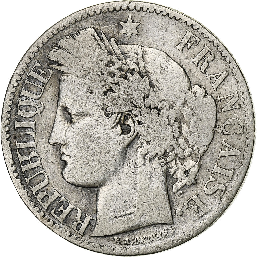 Francia, 2 Francs, Cérès, 1870, Bordeaux, Différent Ancre, Argento, MB