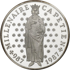 France, 10 Francs, Hugues Capet, 1987, Paris, BE, Silver, MS(65-70), Gadoury:820