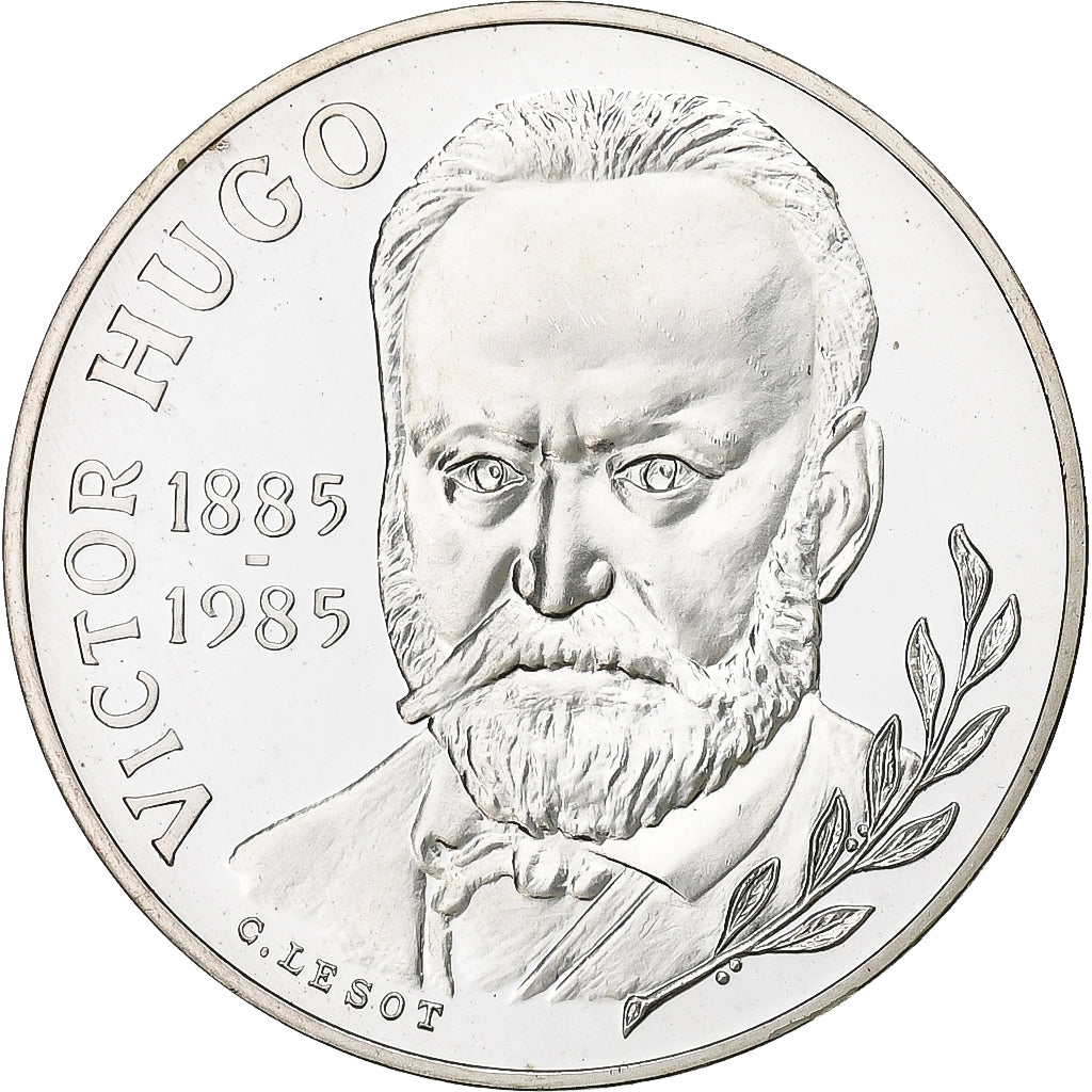 France, 10 Francs, Victor Hugo, 1985, Paris, BE, Silver, MS(65-70)