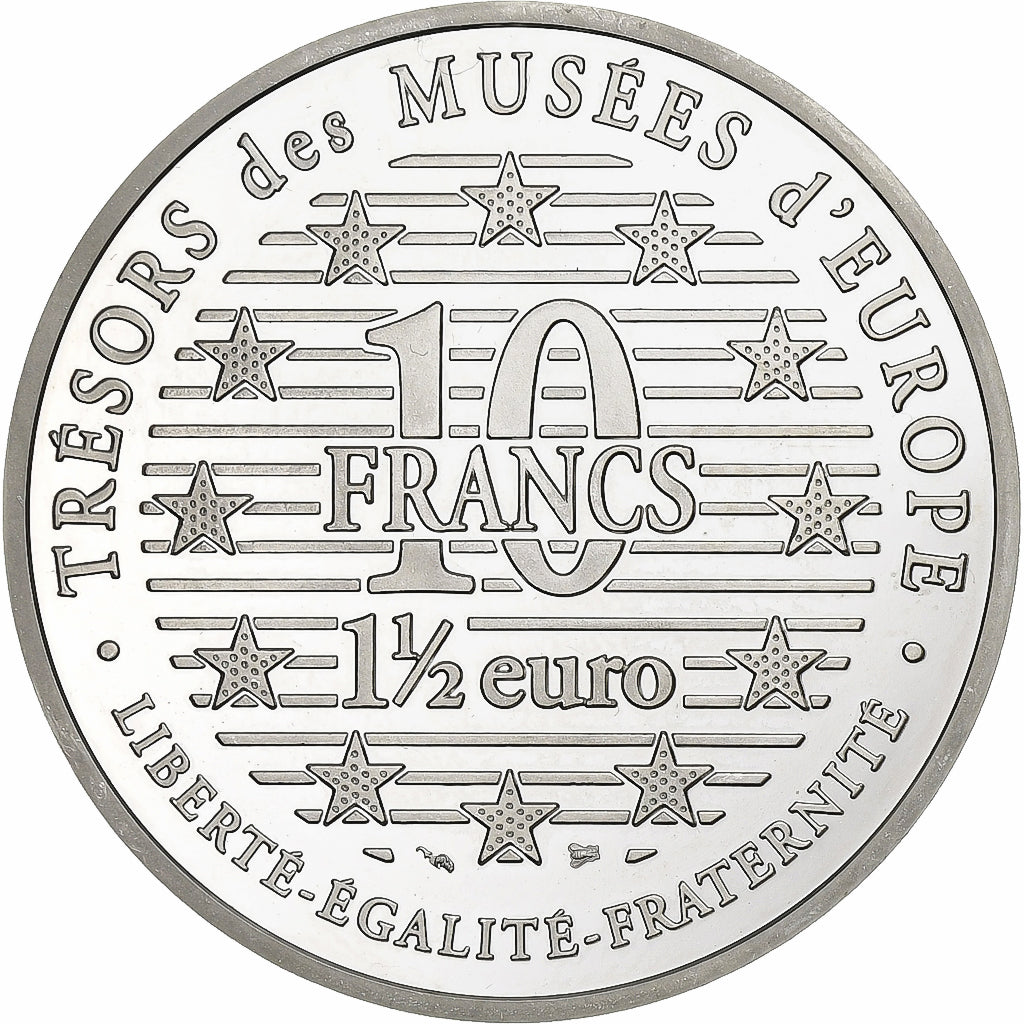 Francia, 10 Francs-1.5 Euro, Femme à la boîte de Kitagawa Utamaro, 1997