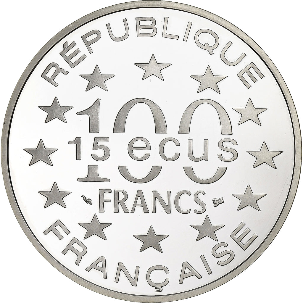 France, 100 Francs-15 Ecus, Parthénon, 1995, Paris, Abeille, Silver, MS(65-70)