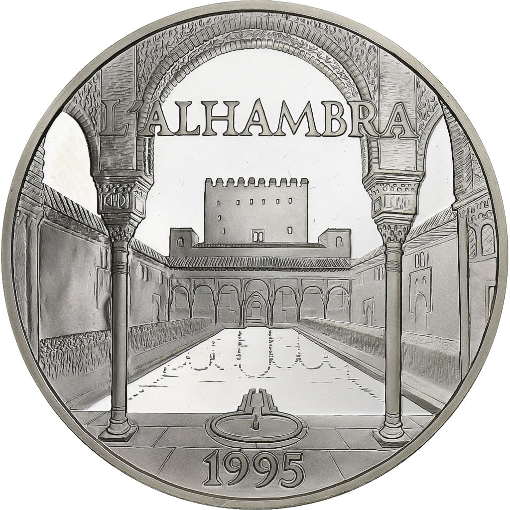 France, 100 Francs-15 Ecus, L'Alhambra, 1995, Paris, Abeille, Silver, MS(65-70)