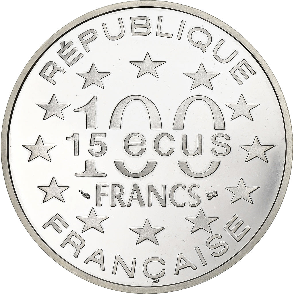France, 100 Francs-15 Ecus, Big Ben, 1994, Paris, Abeille, Silver, MS(65-70)