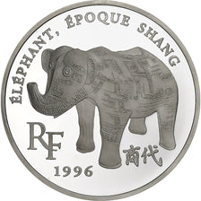 France, 10 Francs-1.5 Euro, L'éléphant, 1996, Paris, BE, Silver, MS(65-70)