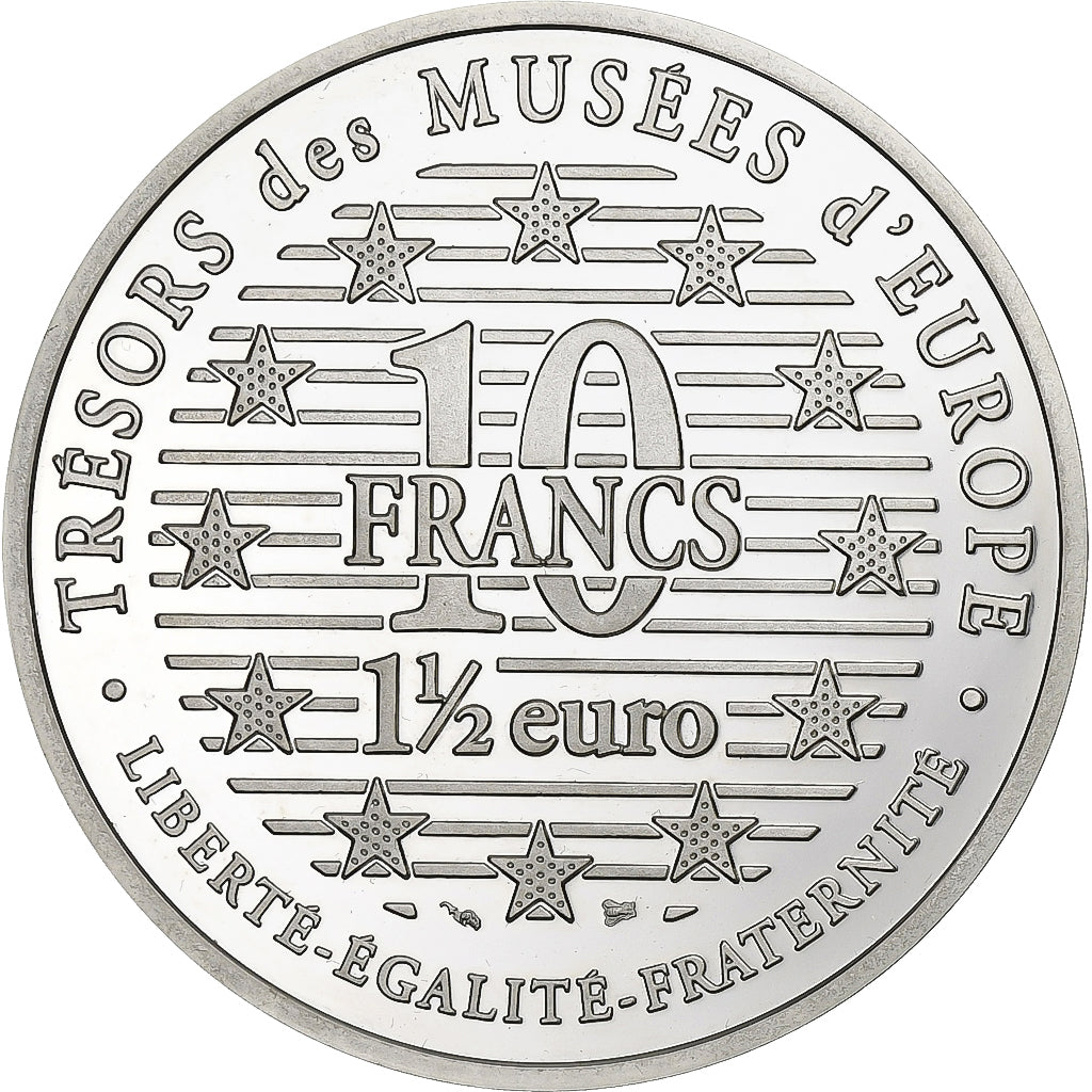 France, 10 Francs-1.5 Euro, Vincent Van Gogh, 1996, Paris, BE, Silver