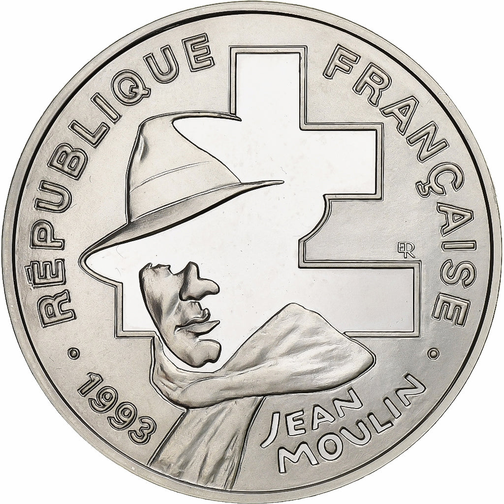 França, 100 Francs, Jean Moulin, 1993, Paris, BE, Prata, MS(65-70)