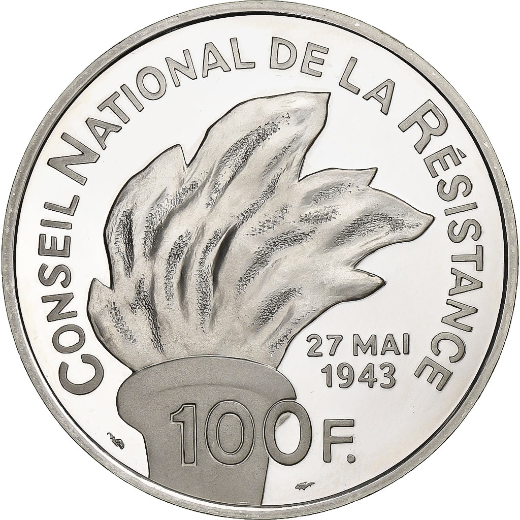 Francia, 100 Francs, Jean Moulin, 1993, Paris, BE, Argento, FDC, Gadoury:C39