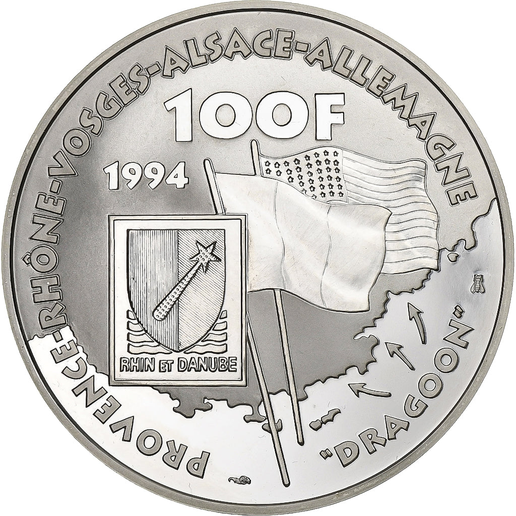 France, 100 Francs, General de Lattre de Tassigny, 1994, Paris, BE, Silver