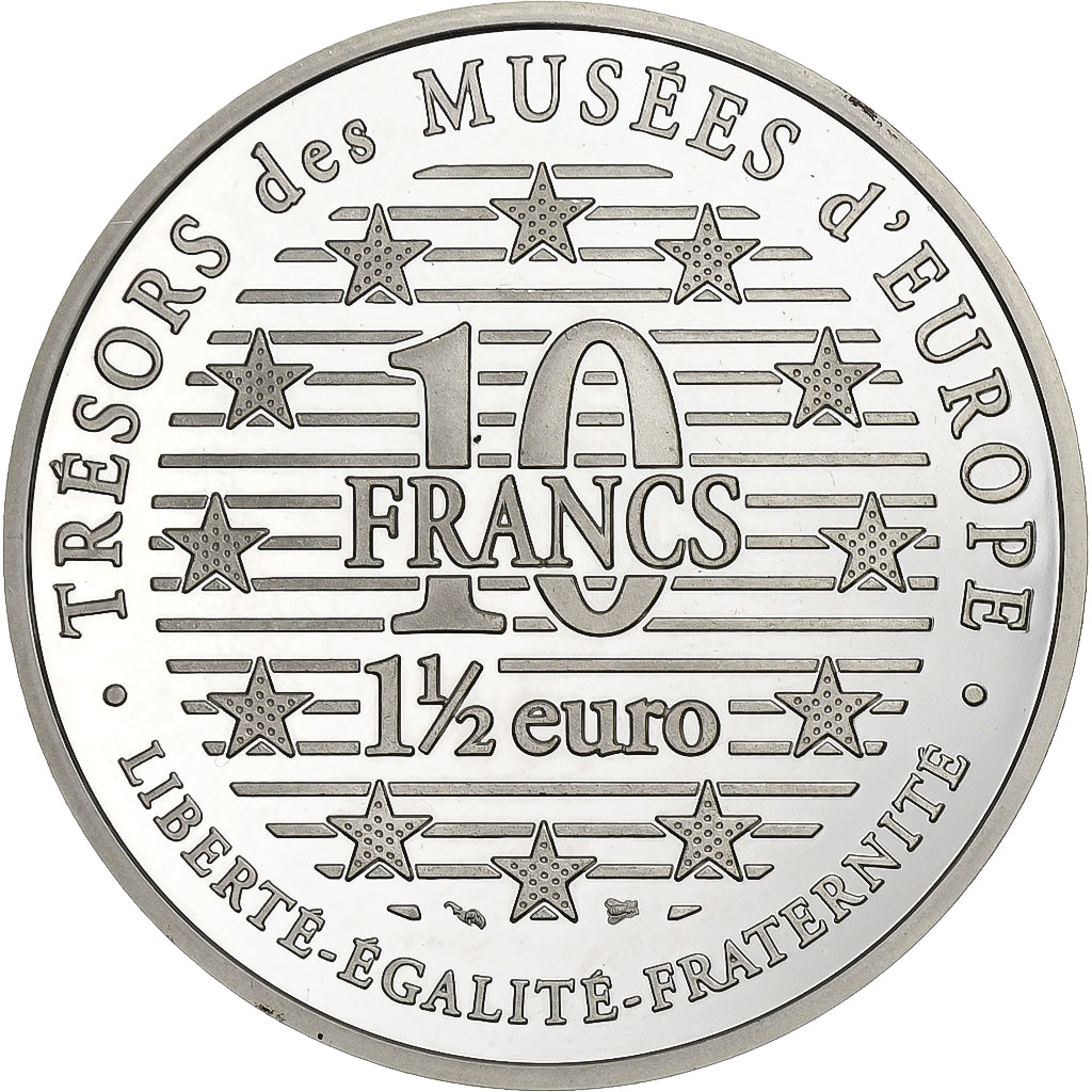 Francja, 10 Francs-1.5 Euro, Le Fifre by Edouard Manet, 1996, Paris, BE, Srebro
