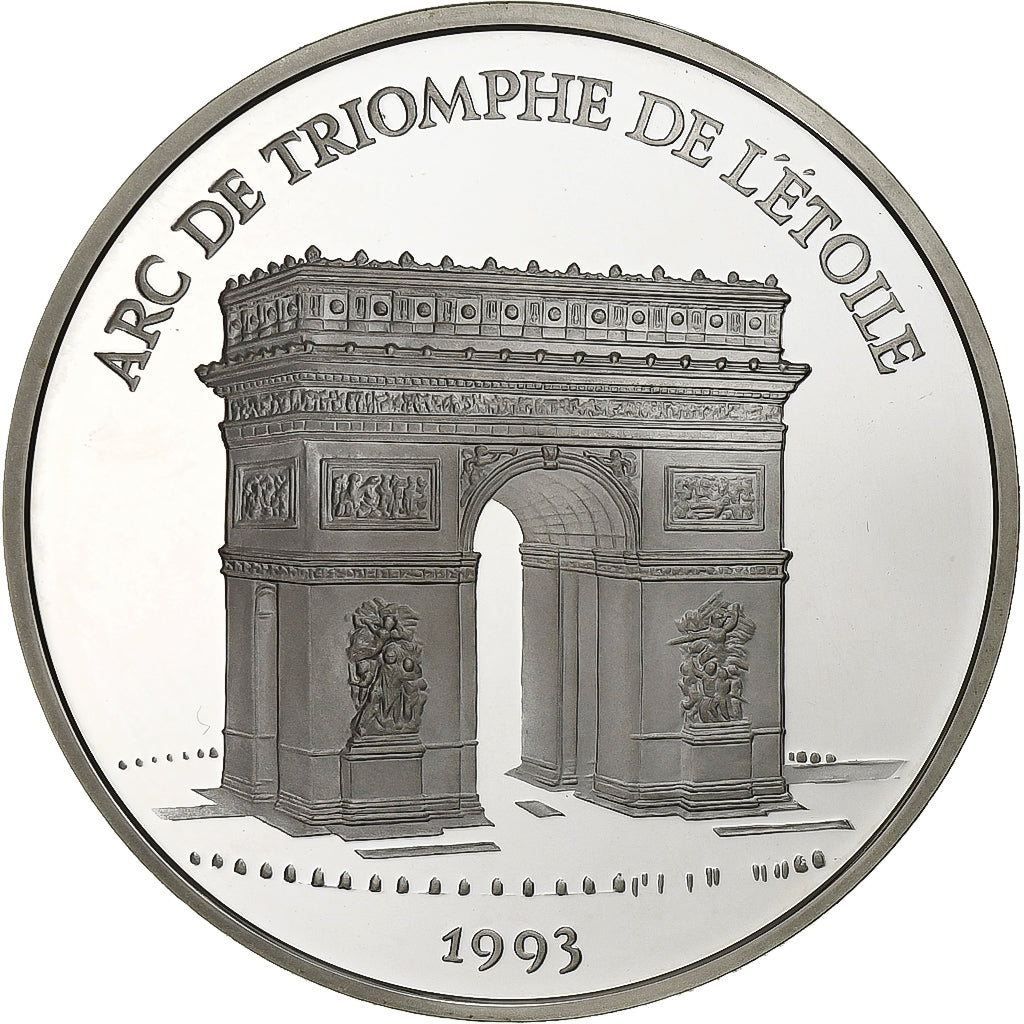 France, 100 Francs-15 Ecus, Arc de Triomphe, 1993, Paris, Abeille, Silver