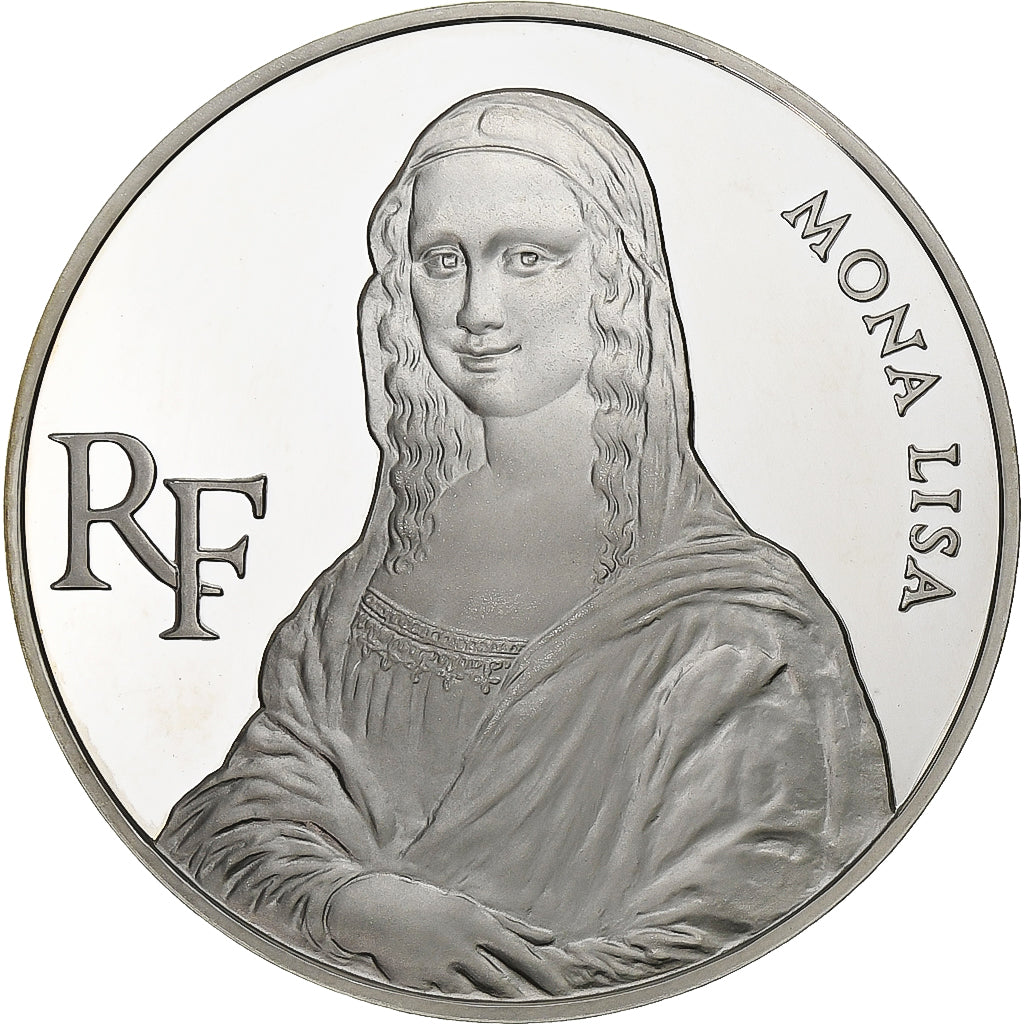 França, 100 Francs, Mona Lisa, 1993, Paris, BE, Prata, MS(65-70), Gadoury:C45