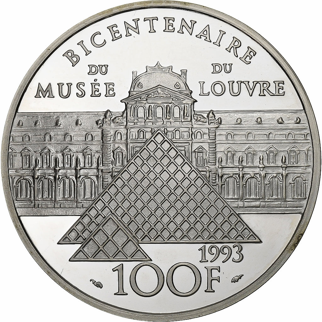 França, 100 Francs, Mona Lisa, 1993, Paris, BE, Prata, MS(65-70), Gadoury:C45