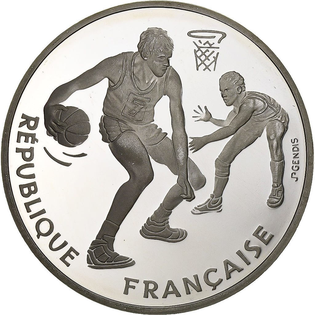 Francia, 100 Francs, Basket-Ball, 1991, Paris, BE, Argento, FDC, Gadoury:C26