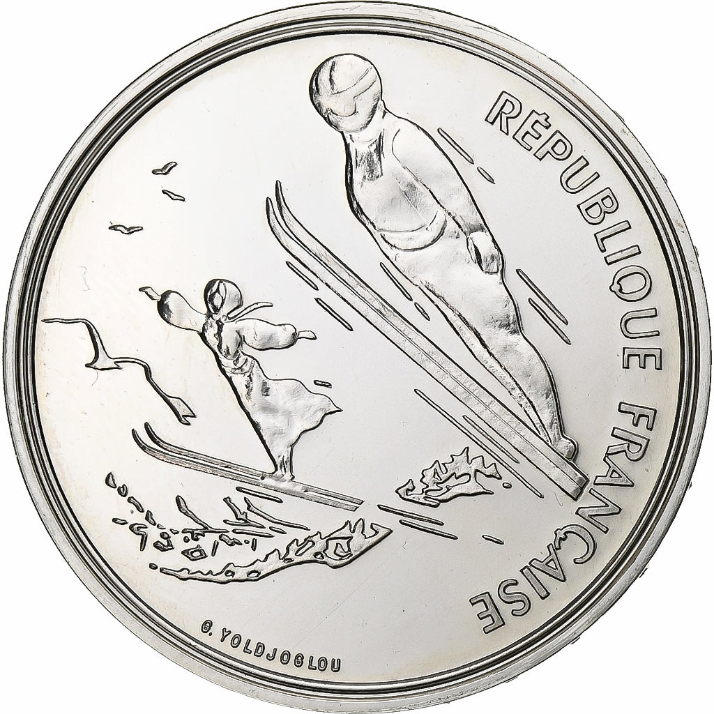 Francia, 100 Francs, Albertville - Saut à ski, 1991, Paris, ESSAI, Argento