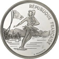 Francja, 100 Francs, Albertville - Patinage artistique, 1989, Paris, BE, Srebro